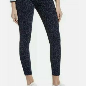 SPANX Ankle Jean-ish Leggings Denim Leopard